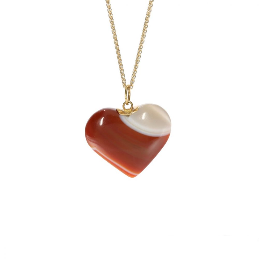 Cornelian Heart Pendant Heidi Kjeldsen Jewellery P1529 hanging