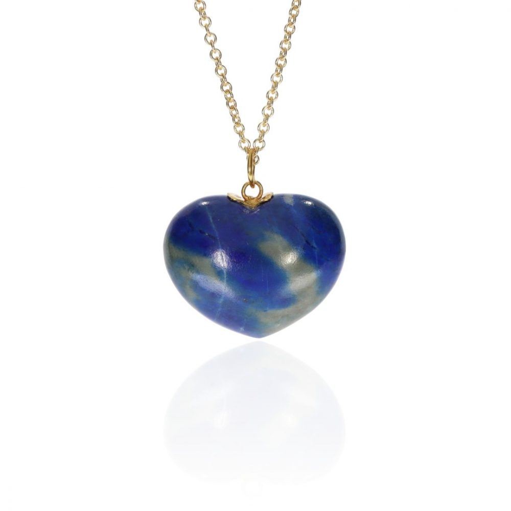 Lapis Lazuli Heart Pendant Heidi Kjeldsen Jewellery P1528 hanging