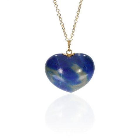 Lapis Lazuli Heart Pendant Heidi Kjeldsen Jewellery P1528 hanging
