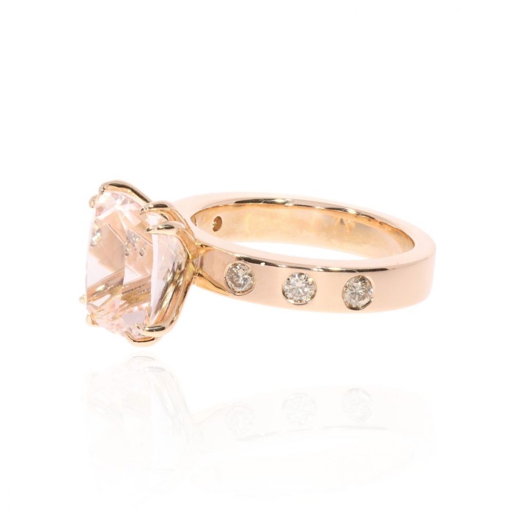 Morganite and Cinnamon Diamond Ring Heidi Kjeldsen Jewellery R1749 sides