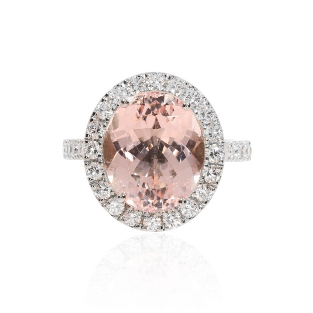 Morganite and Diamond Cluster Ring Heidi Kjeldsen Jewellery R1748 front