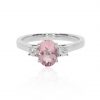 Morganite and Diamond Three Stone Ring Heidi Kjeldsen Jewellery R1724 front