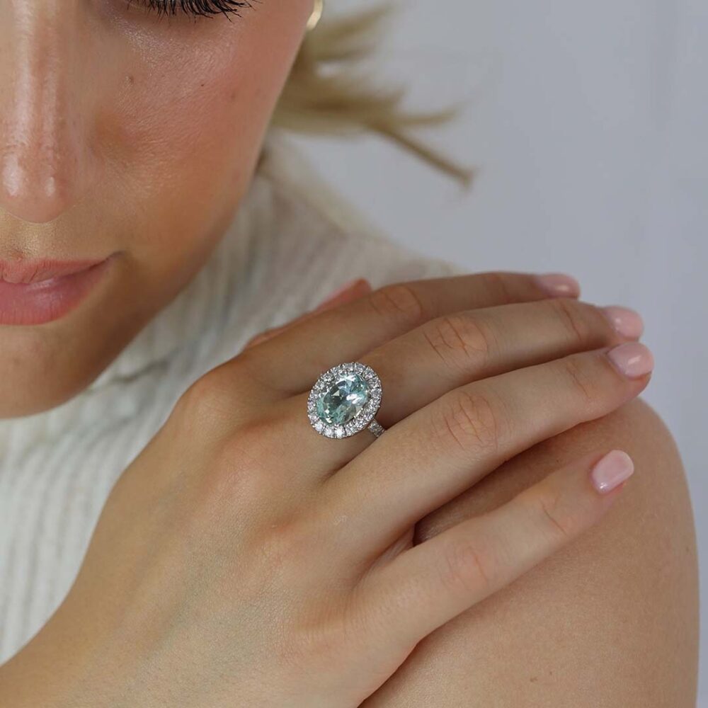 Asta Aquamarine Diamond Ring Heidi Kjeldsen jewellery R1753 model