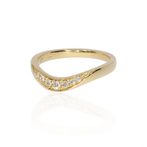 Diamond Gold Curved Wedding Ring By Heidi Kjeldsen Jewellery R1760 side