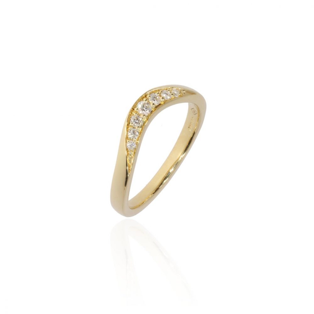 Diamond Gold Curved Wedding Ring By Heidi Kjeldsen Jewellery R1760 still