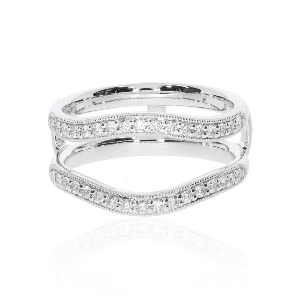 Diamond Platinum Curved Insert Ring By Heidi Kjeldsen Jewellery R1759 Front