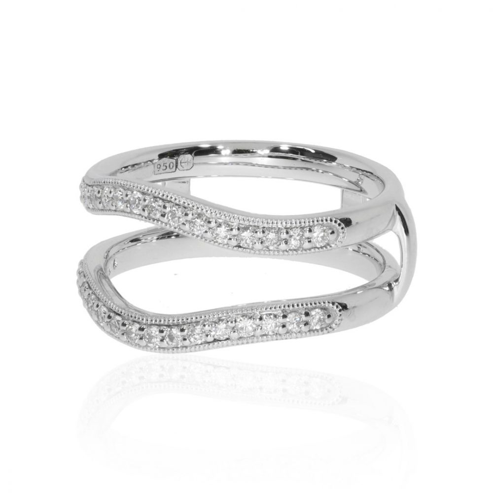Diamond Platinum Curved Insert Ring By Heidi Kjeldsen Jewellery R1759 side