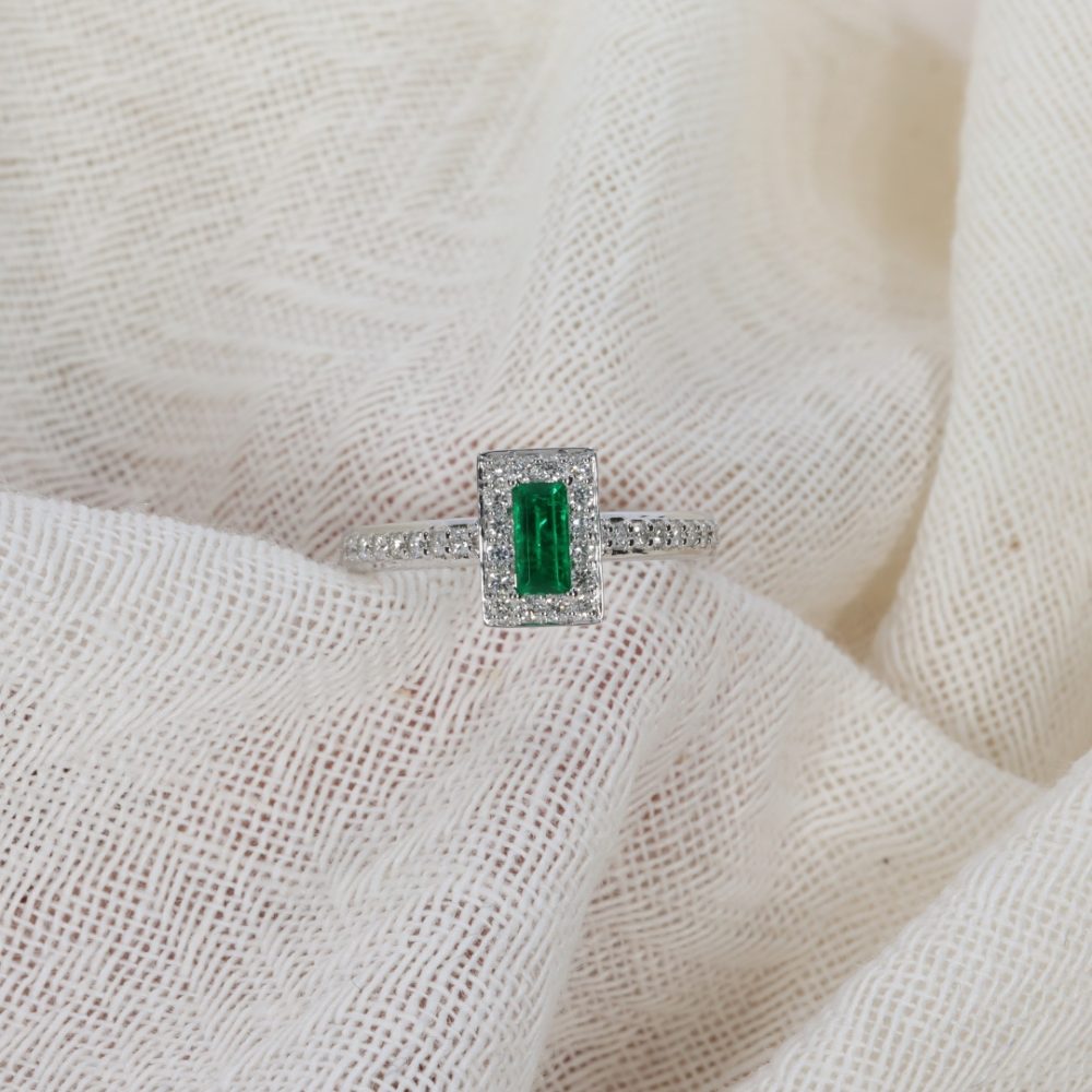 Sandawana Emerald and Diamond Ring Heidi Kjeldsen Jewellery R1754 white