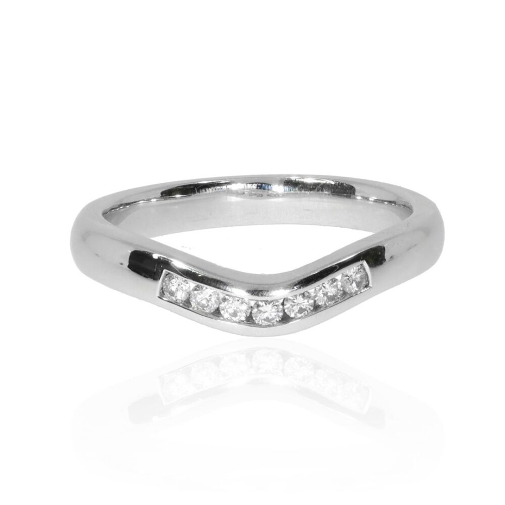 Sofia Diamond White Gold Curved Wedding Ring By Heidi Kjeldsen Jewellery R1761 Front