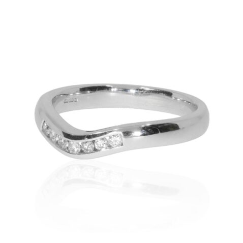 Sofia Diamond White Gold Curved Wedding Ring By Heidi Kjeldsen Jewellery R1761 Side