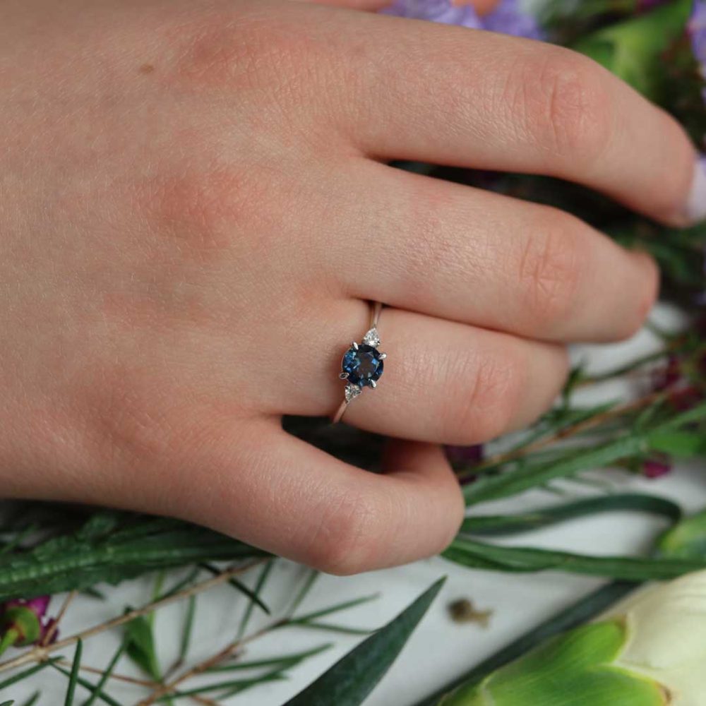 Blue Tourmaline and Diamond Ring Heidi Kjeldsen Jewellery R1772 Model