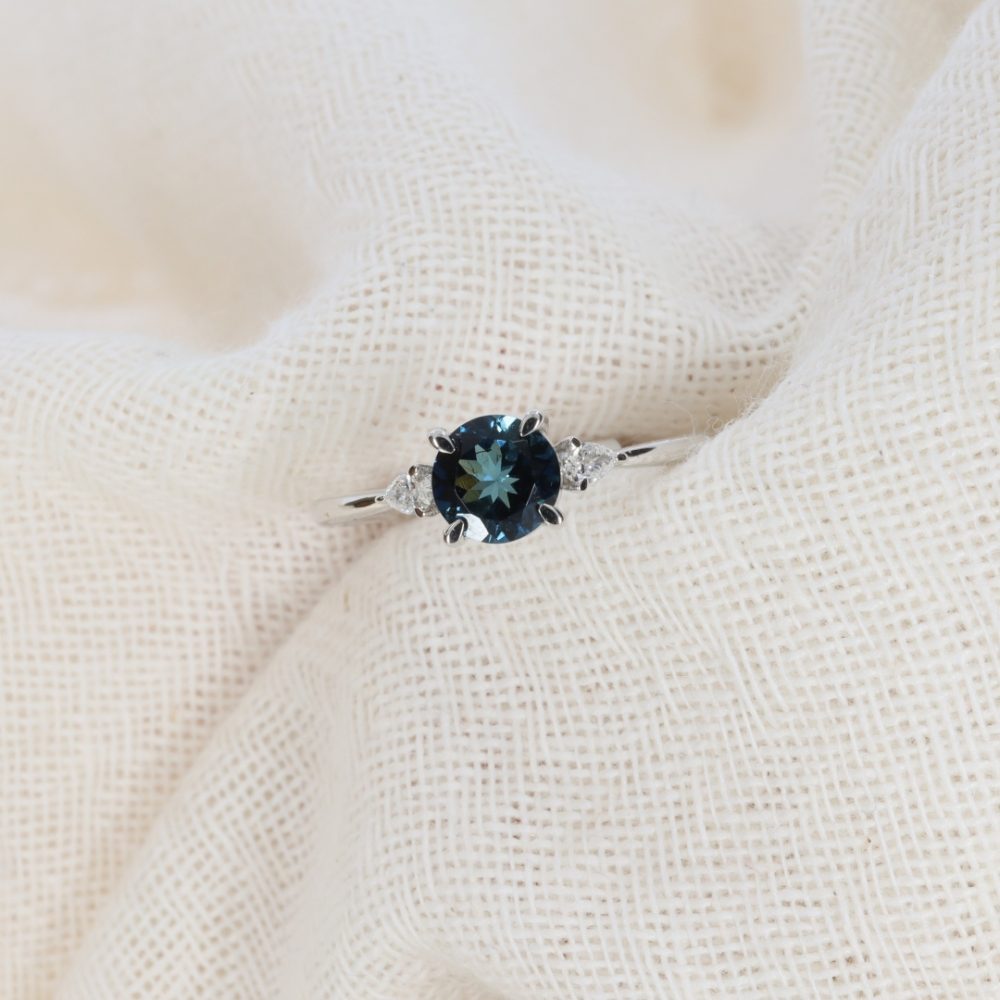 Eye-Catching Blue Tourmaline and Diamond Ring R1772 Heidi Kjeldsen Jewellery