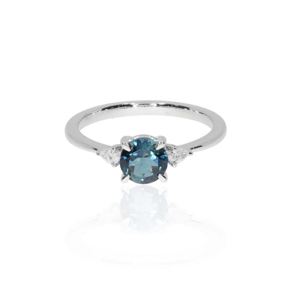 Blue Tourmaline and Diamond Ring Heidi Kjeldsen Jewellery R1772 Front