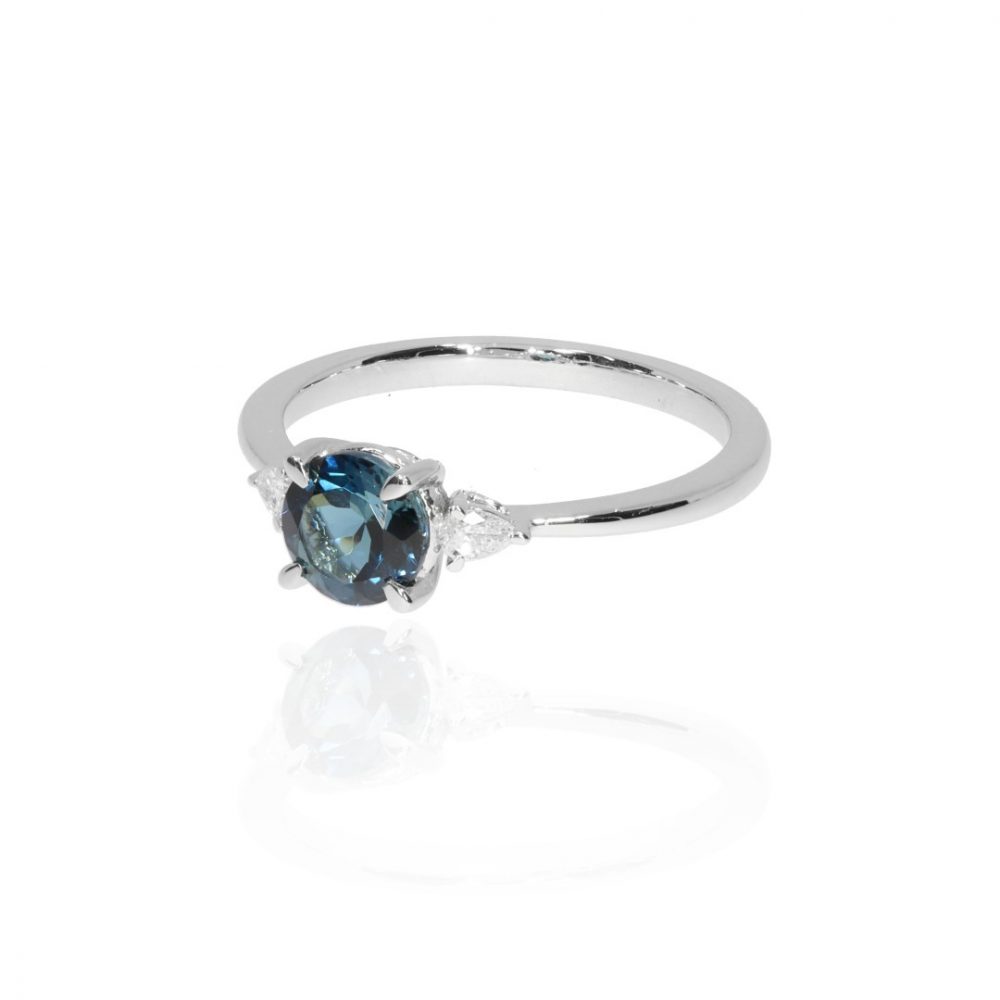 Blue Tourmaline and Diamond Ring Heidi Kjeldsen Jewellery R1772 side