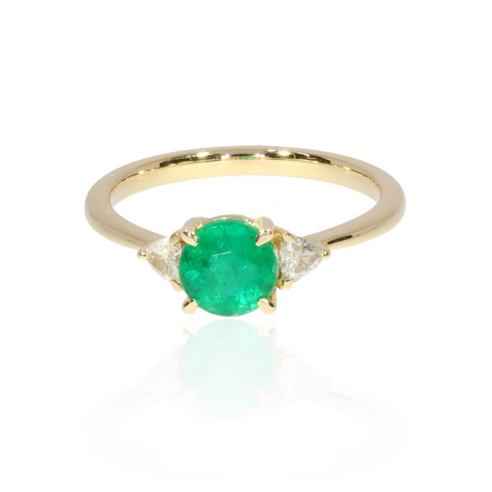 Emerald and Diamond Ring Heidi Kjeldsen Jewellery R1768 front