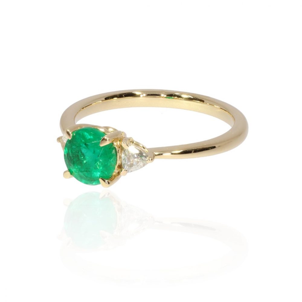Emerald and Diamond Ring Heidi Kjeldsen Jewellery R1768 side