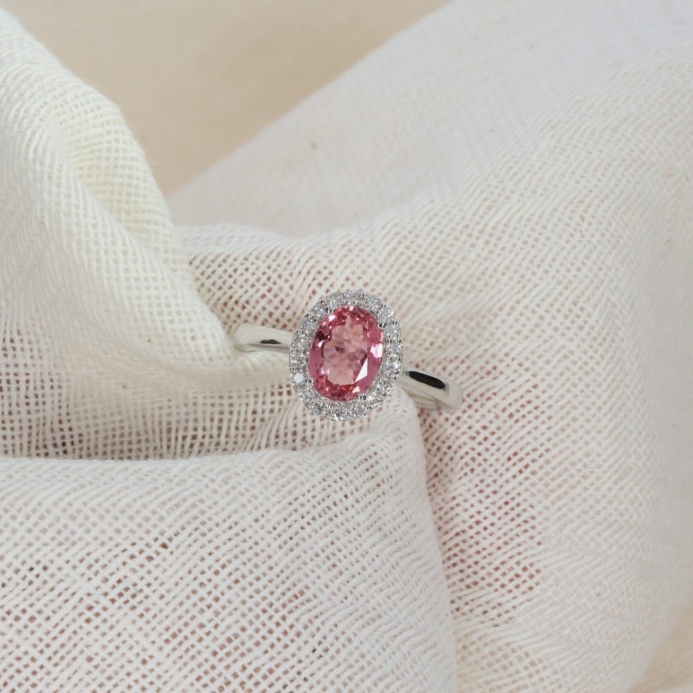 Pink Tourmaline and Diamond Cluster Ring by Heidi Kjeldsen Jewellery R1775 still
