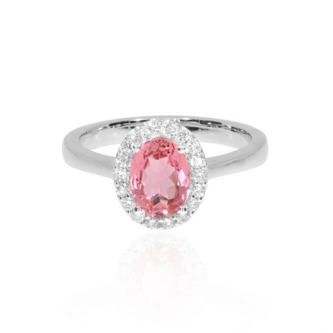 Pink Tourmaline and Diamond Ring Heidi Kjeldsen Jewellery R1775 front