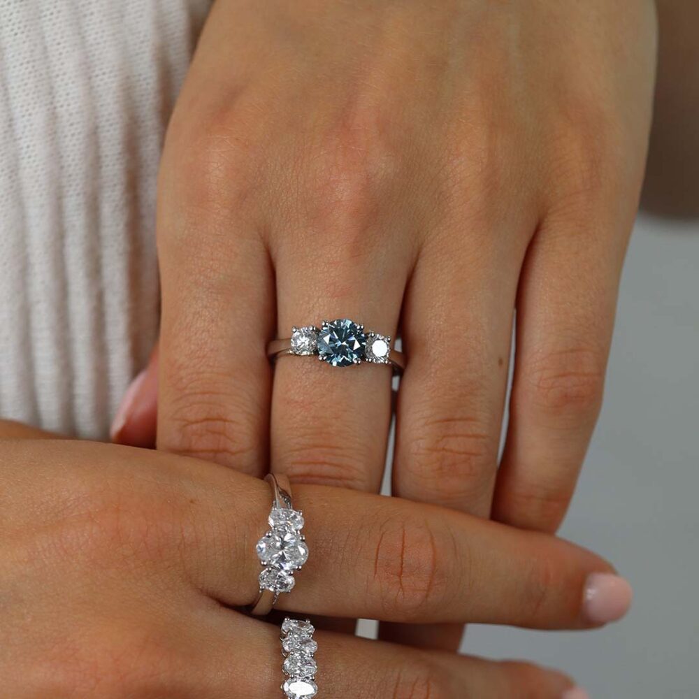 Laboratory-Grown Blue Diamond Ring Heidi Kjeldsen Jewellery R1781 Model