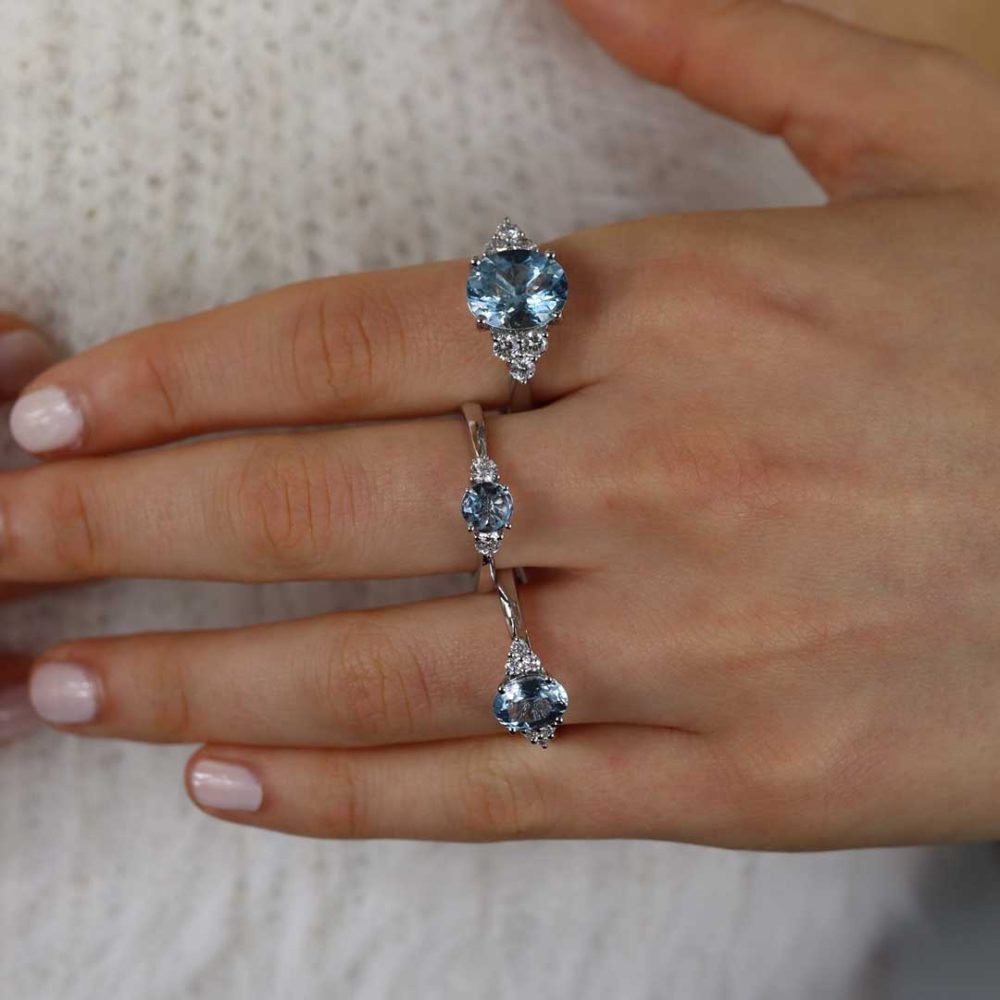 Aquamarine and Diamond Ring Heidi Kjeldsen Jewellery R1726 model 2