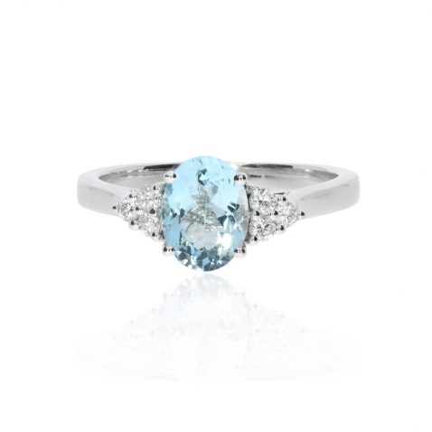 Aquamarine and Diamond Ring Heidi Kjeldsen Jewellery R1726 front