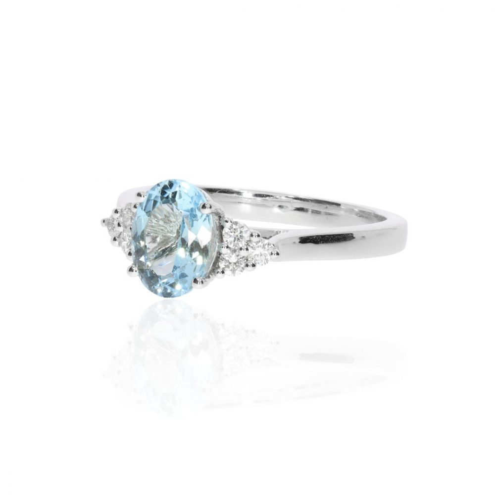 Aquamarine and Diamond Ring Heidi Kjeldsen Jewellery R1726 side
