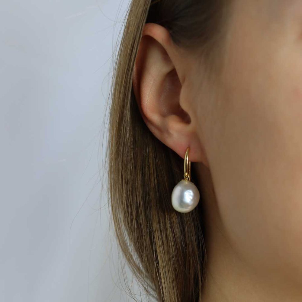 Baroque South Sea Pearl Earrings Heidi Kjeldsen Jewellery ER4785 model