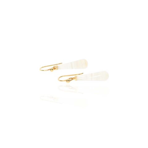 Elsa Agate Drop Earrings By Heidi Kjeldsen Jewellery ER4816 white