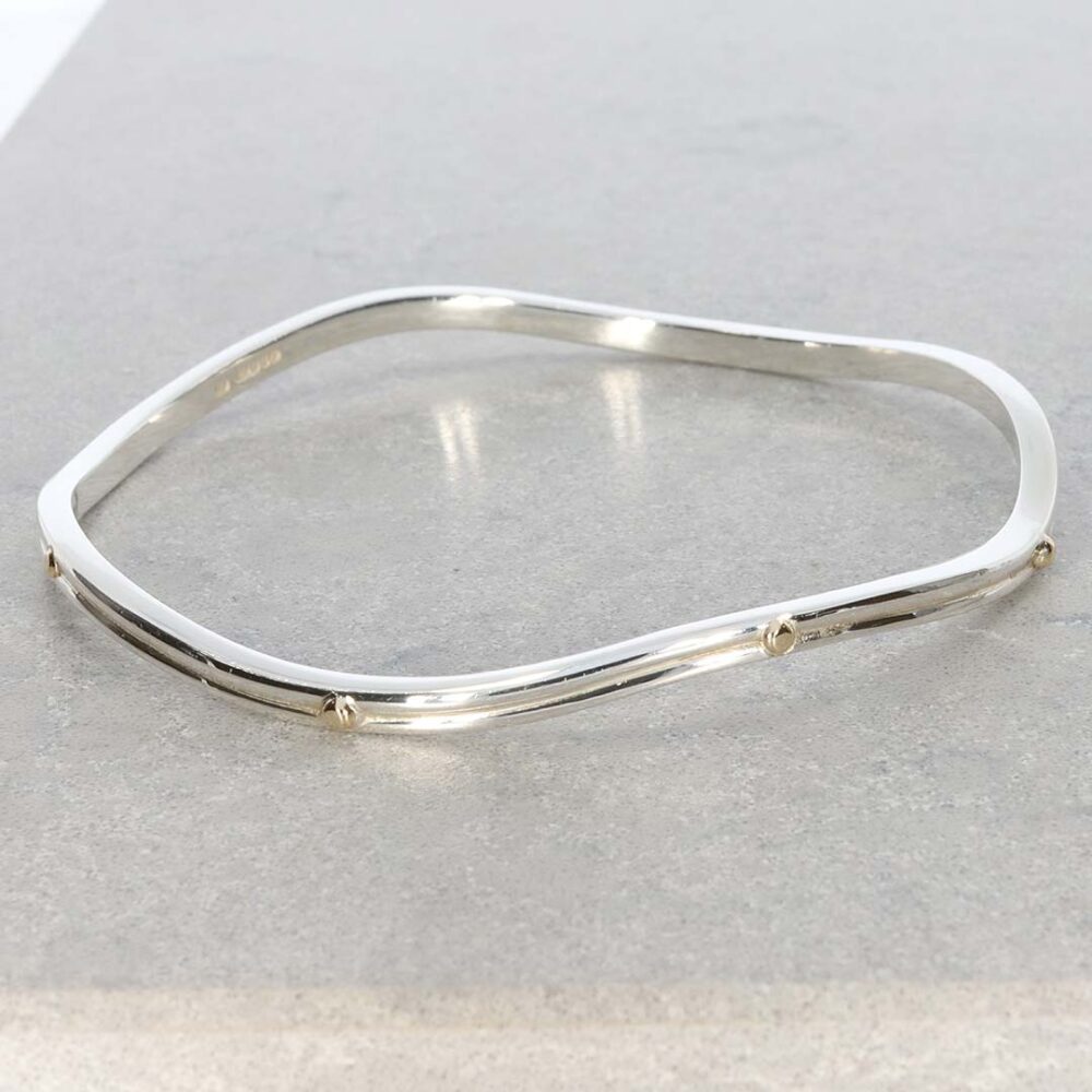 Nanna Gold Silver Wave Bangle Heidi Kjeldsen Jewellers BL4087 still