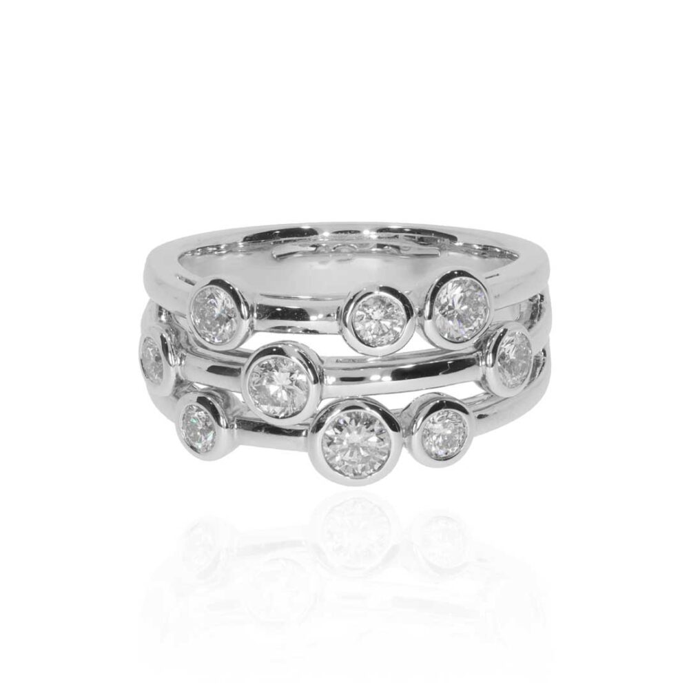 Trine Diamond Platinum Bubble Ring Heidi Kjeldsen Jewellery R1788 white