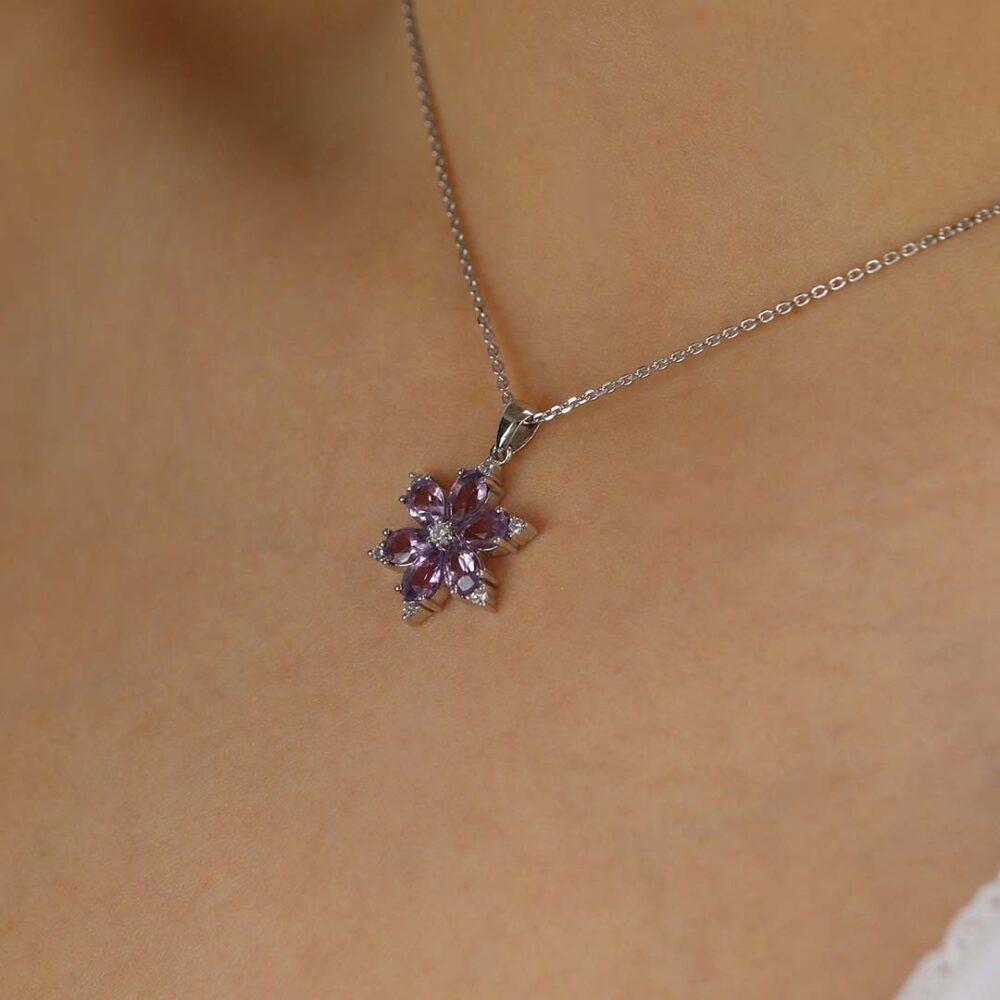 Viola Amethyst and Diamond Star Pendant Heidi Kjeldsen Jewellers P1537