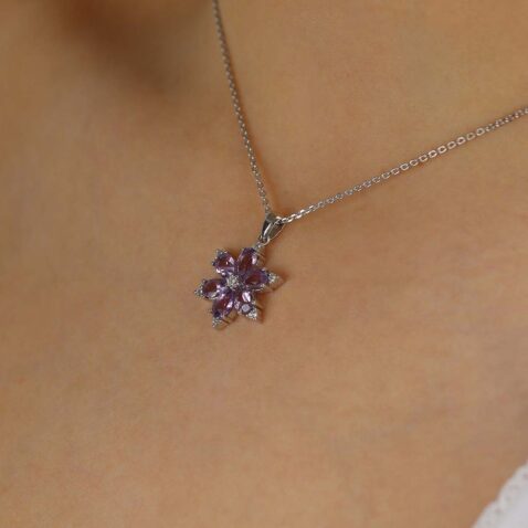 Viola Amethyst and Diamond Star Pendant Heidi Kjeldsen Jewellers P1537