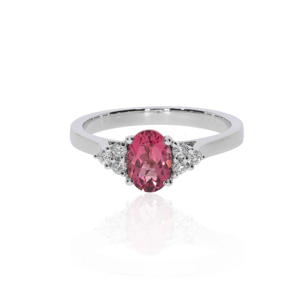 Alma Pink Tourmaline Diamond Ring Heidi Kjeldsen Jewellery R1727 white
