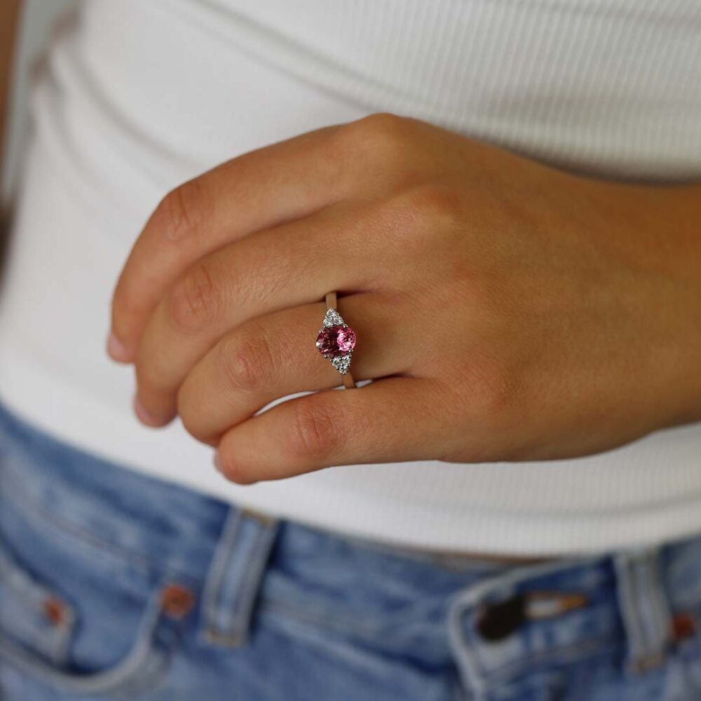 Alma Pink Tourmaline Diamond ring Heidi Kjeldsen Jewellery model R1814