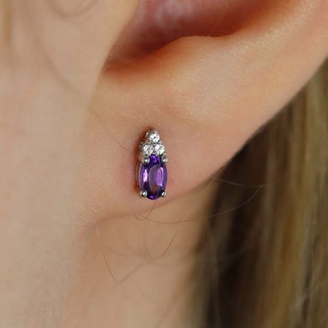 Viola-Amethyst White Topaz Silver Earrings Heidi Kjeldsen Jewellery ER6061