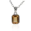 Citrine Rubover Silver Pendant Heidi Kjeldsen Jewellery P1590 Front