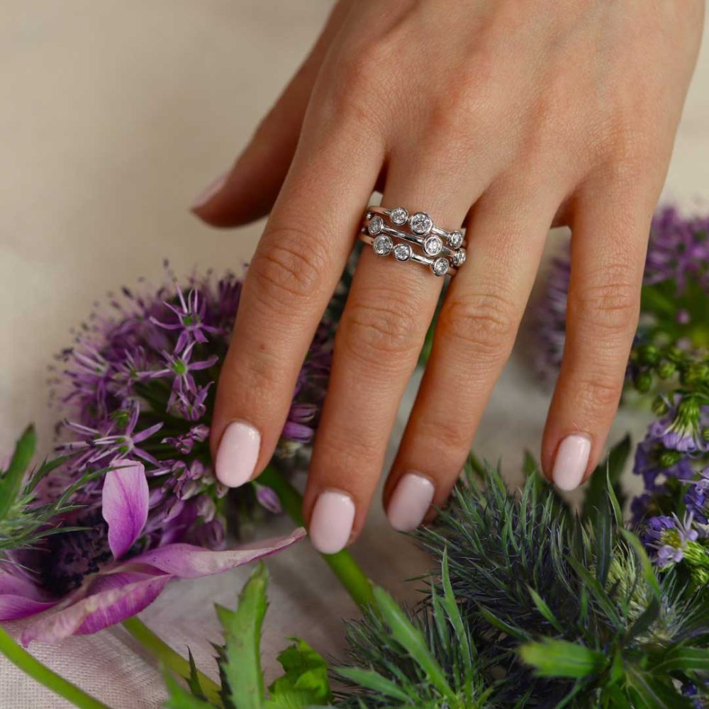 Trine Diamond and Platinum "Bubble" ring by Heidi Kjeldsen Jewellery R1788 Model