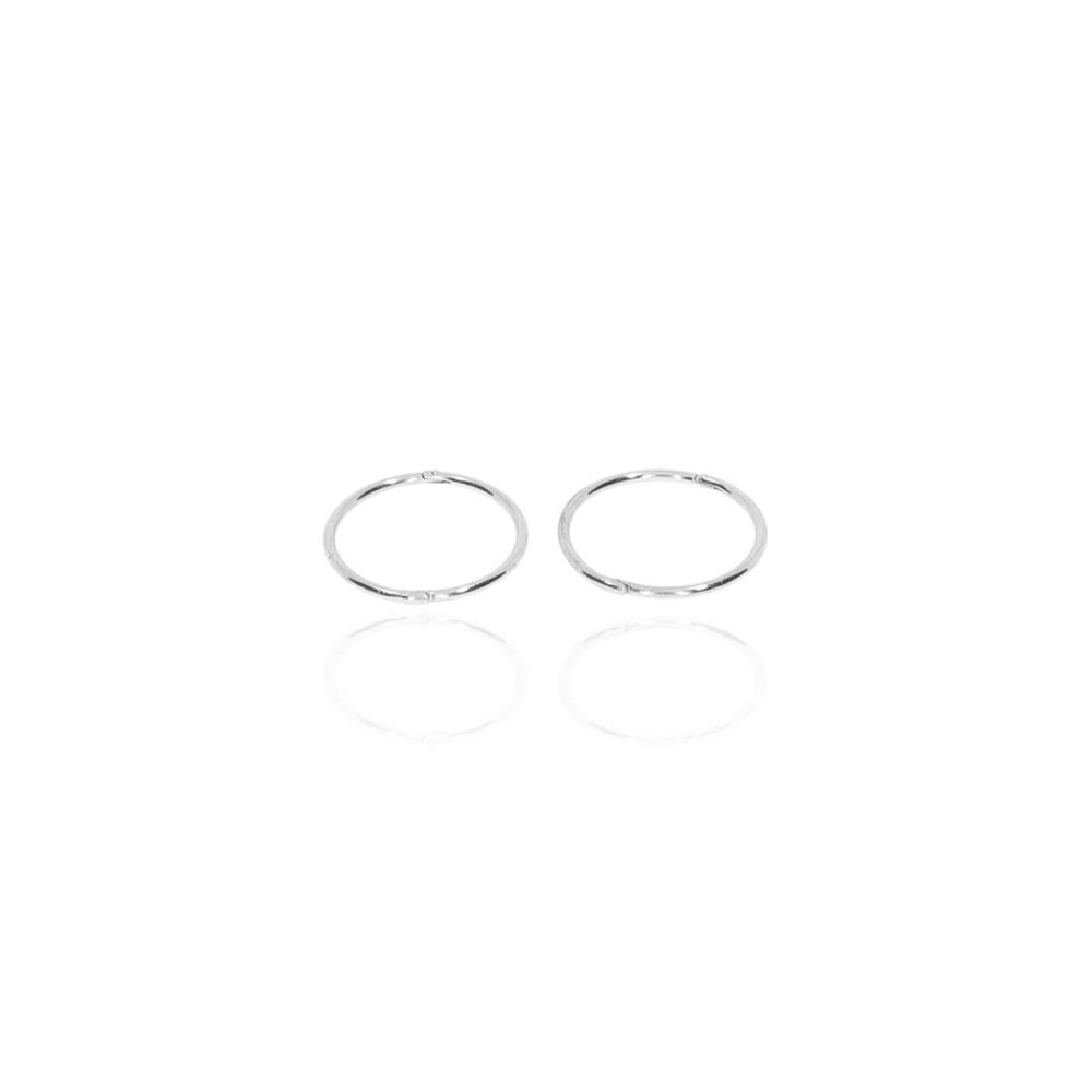 Eliza White Gold 12mm Sleeper Earrings by Heidi Kjeldsen Jewellery ER923 white