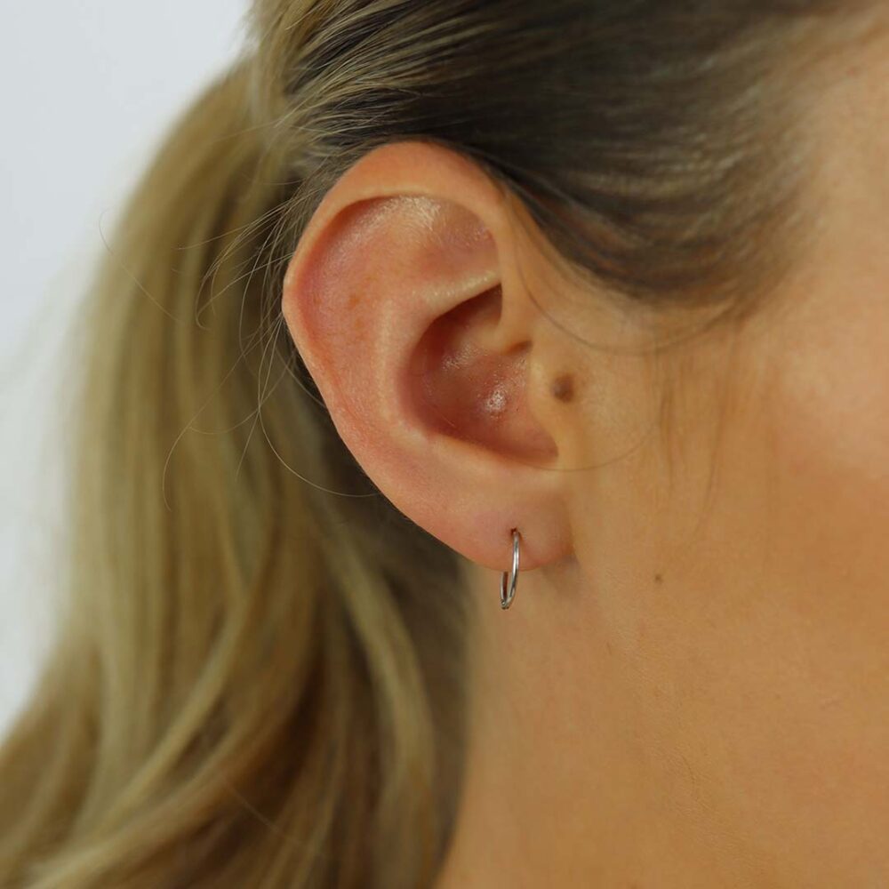 Eliza White Gold Sleeper Earrings Heidi Kjeldsen Jewellery model ER923