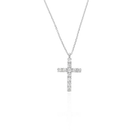 Hanne Heidi Kjeldsen Jewellery Diamond Crucifix Pendant P1244 white