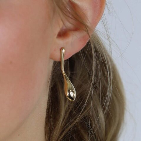 Heidi Kjeldsen Jewellery Gold Drop Earrings ER4839 model1