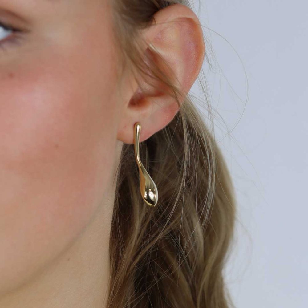 Gold Drop Earrings By Heidi Kjeldsen Jewellery ER4839 Model