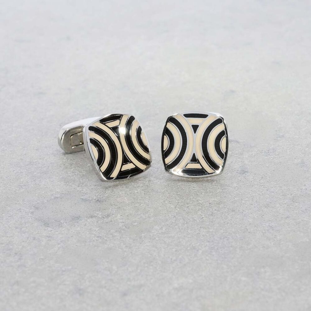 Heidi Kjeldsen Jewellery Silver Plated Enamel Cufflinks CL1850 still