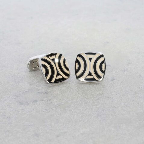 Heidi Kjeldsen Jewellery Silver Plated Enamel Cufflinks CL1850 still