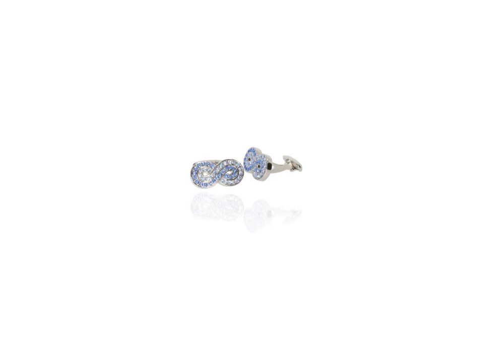 Heidi Kjeldsen Jewellery Silver plated enamel cufflinks lucky symbol crystal CL1842 side