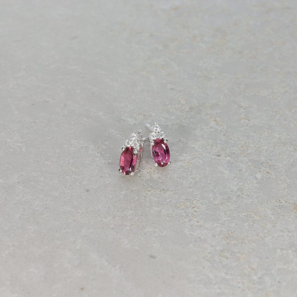 Pink Tourmaline White Topaz Silver Earrings Heidi Kjeldsen Jewellery ER4863