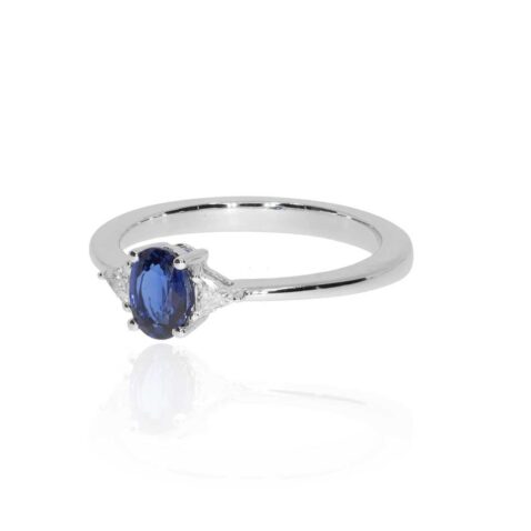 Sapphire and Diamond Ring By Heidi Kjeldsen Jewellery R1813 side