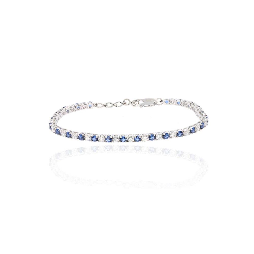 Sara Blue White Tennis Bracelet Heidi Kjeldsen Jewellery BL4102s white