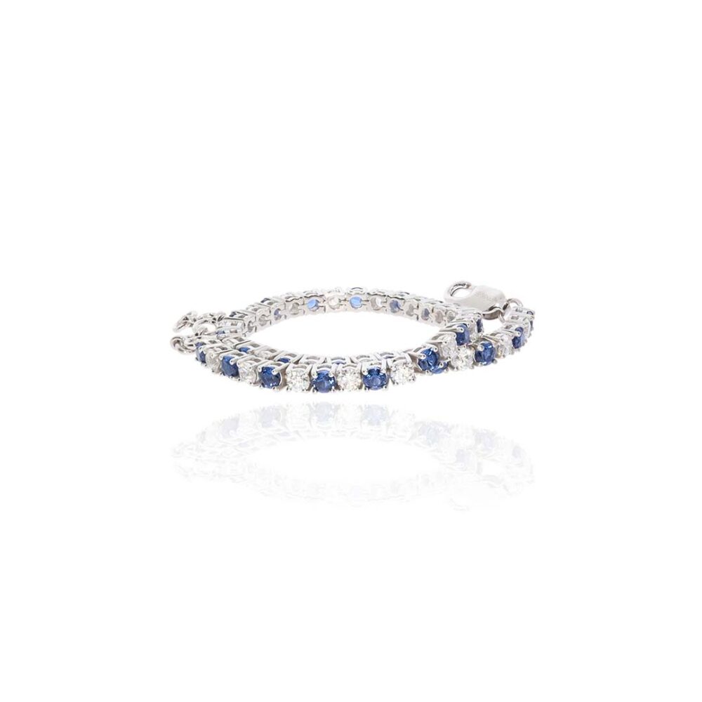 Sara Blue White Tennis Bracelet Heidi Kjeldsen Jewellery BL4102s white1