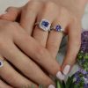 Viola Tanzanite and Diamond Cluster Ring Heidi Kjeldsen Jewellery R1756 Model